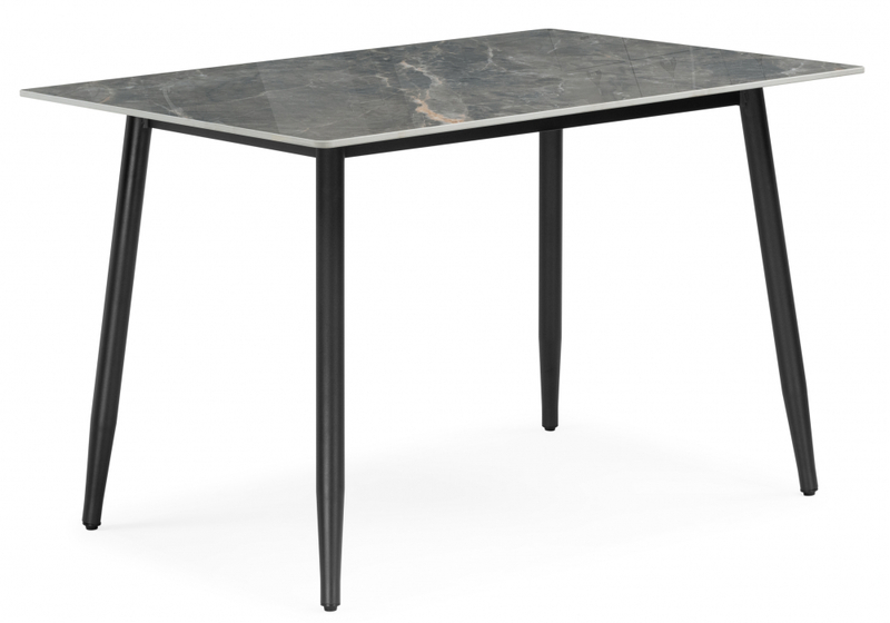 Керамический стол, Rion 120 серый мрамор / черный