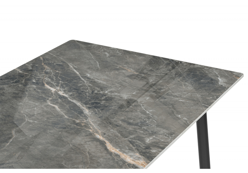 Керамический стол, Rion 120 серый мрамор / черный