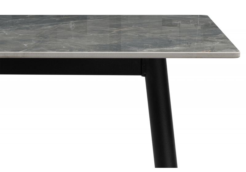 Керамический стол, Rion 120 серый мрамор / черный