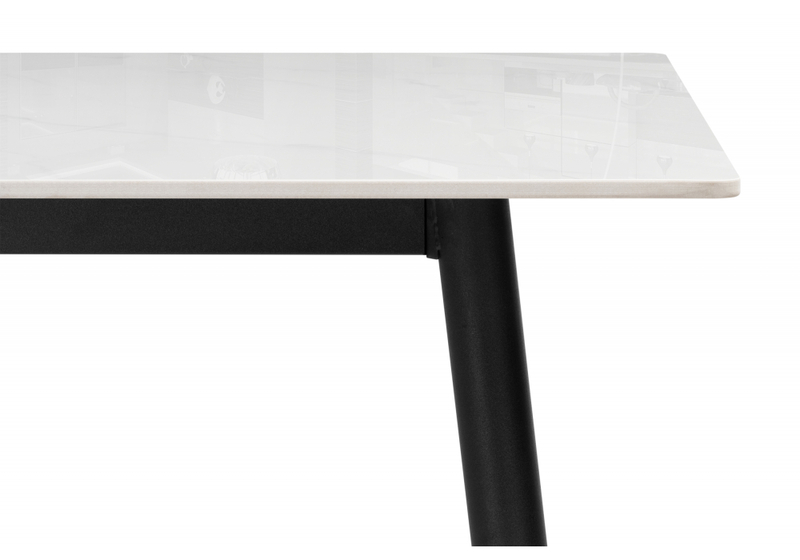 Керамический стол, Rion 120 белый мрамор / черный