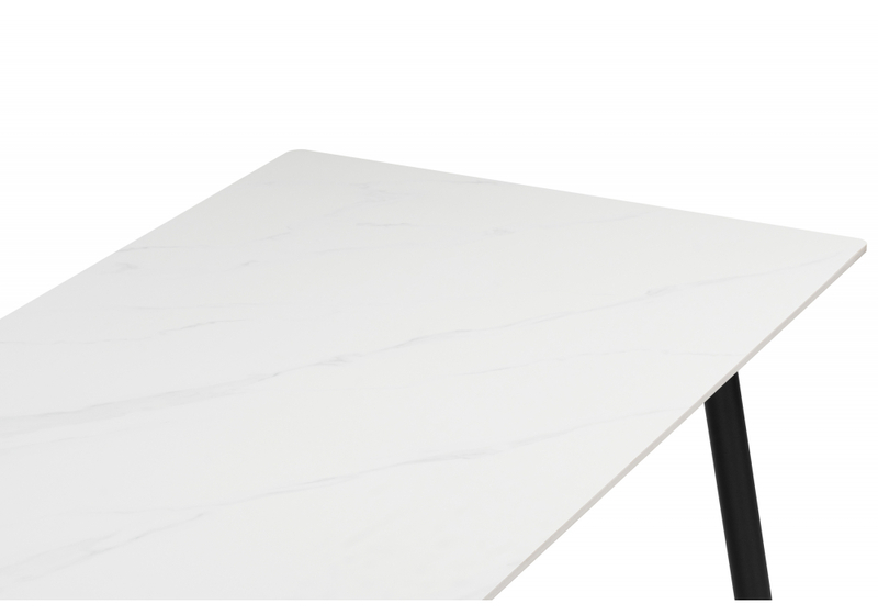 Керамический стол, Rion 120 белый мрамор / черный