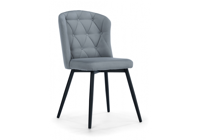 Стул на металлокаркасе, Алиссум светло-серый / черный