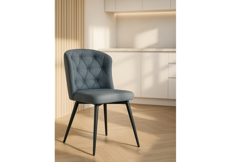 Стул на металлокаркасе, Алиссум светло-серый / черный