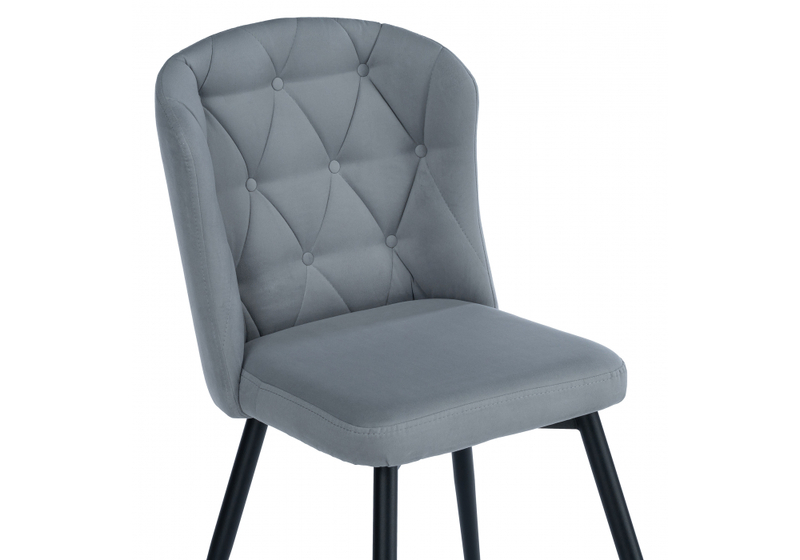 Стул на металлокаркасе, Алиссум светло-серый / черный