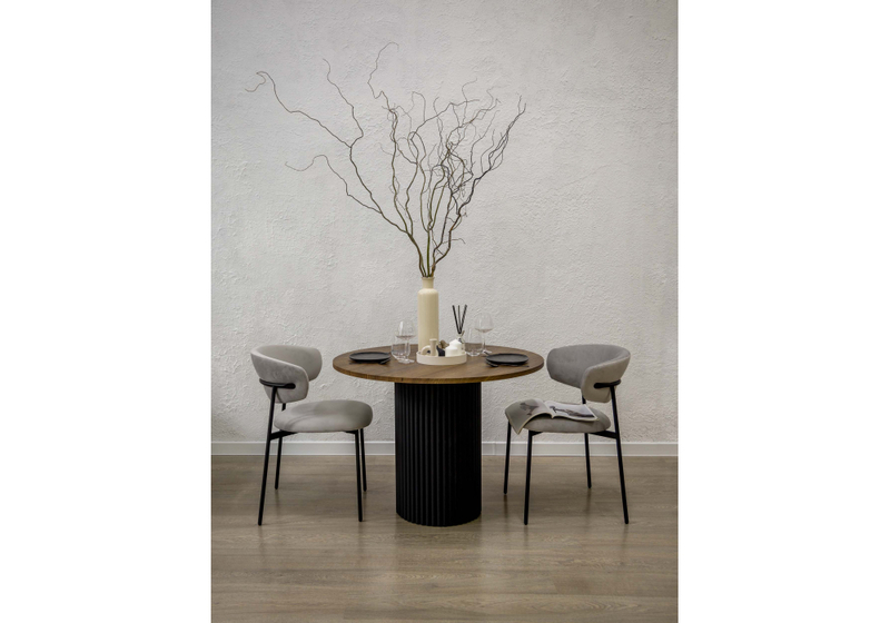 Стол деревянный, Барел 90 орех кантри / черный