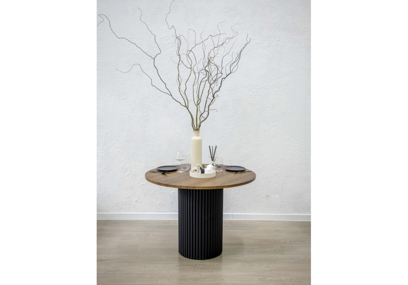 Стол деревянный, Барел 90 орех кантри / черный