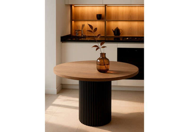 Стол деревянный, Барел 90 орех кантри / черный