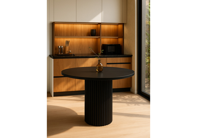 Стол деревянный, Барел 90 черный / черный