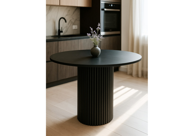 Стол деревянный, Барел 90 черный / черный