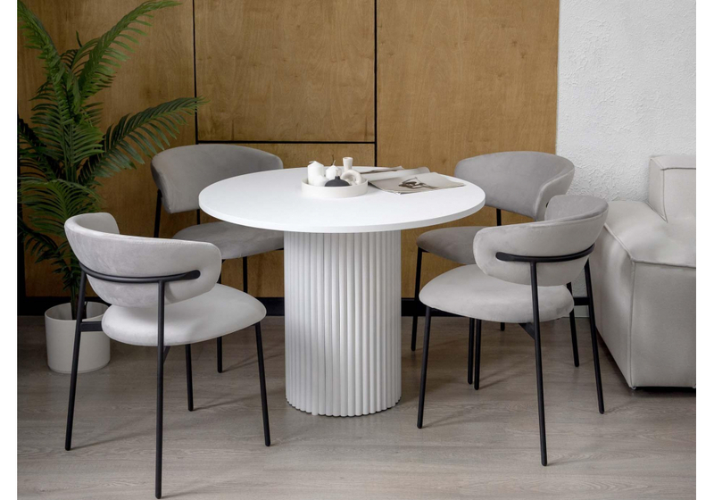 Стол деревянный, Барел 90 белый / белый