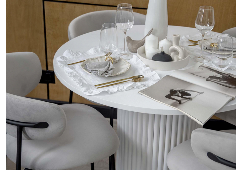 Стол деревянный, Барел 90 белый / белый