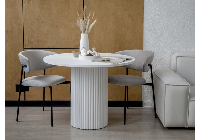 Стол деревянный, Барел 90 белый / белый