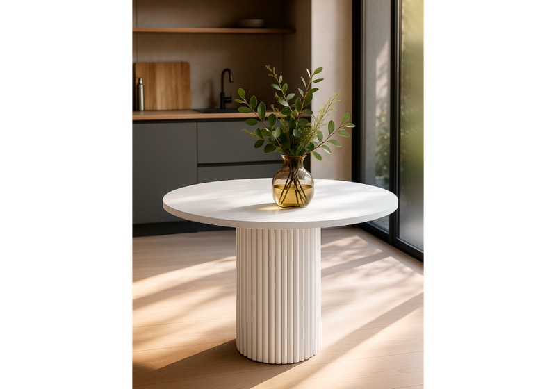 Стол деревянный, Барел 90 белый / белый