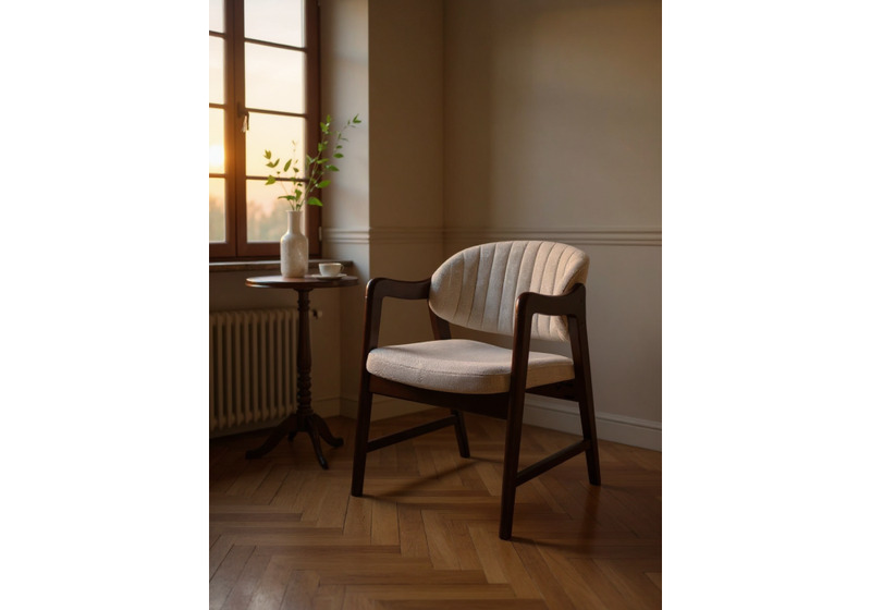 Стул деревянный, Никсон ткань мешковина 9199-2 / цвет орех