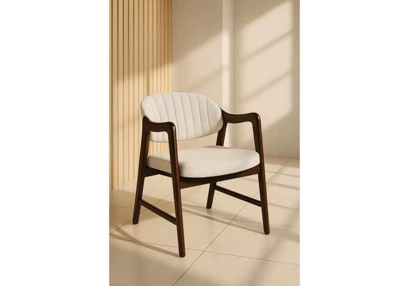 Стул деревянный, Никсон ткань мешковина 9199-2 / цвет орех