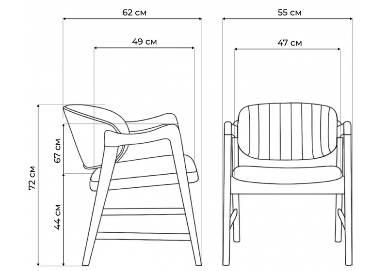 Стул деревянный, Никсон ткань мешковина 9199-2 / цвет орех