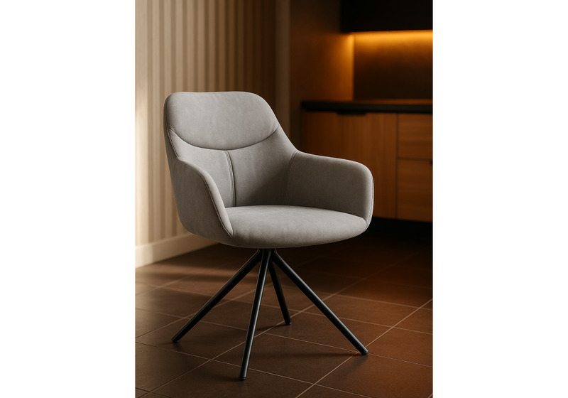 Стул на металлокаркасе, Бартон 2 ткань мадера 22 / черный матовый