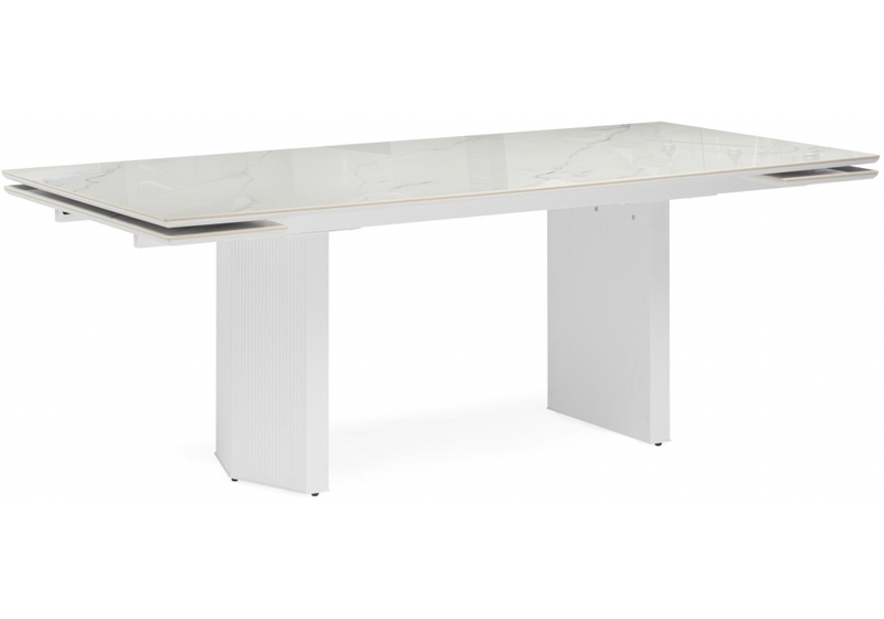 Керамический стол, Монерон 200x100 дерево / белый