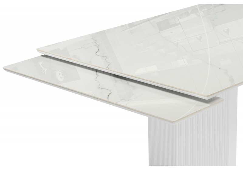 Керамический стол, Монерон 200x100 дерево / белый