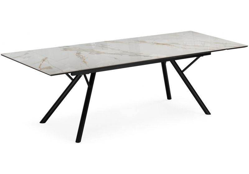 Керамический стол, Ворен 180(240)x90 calacatta gold / черный
