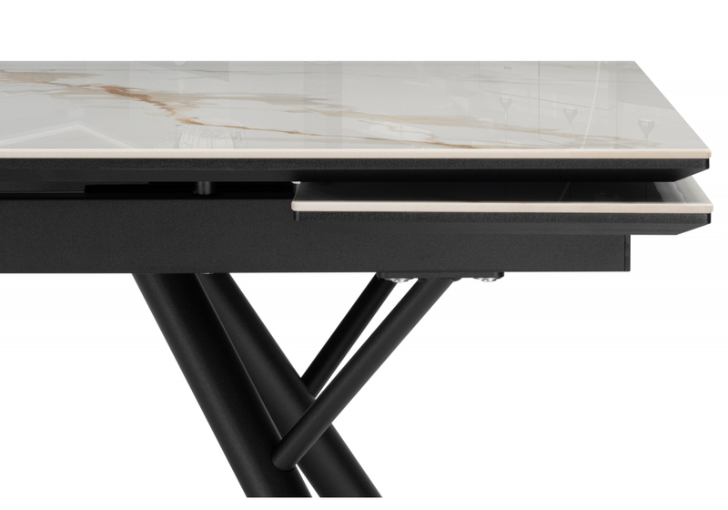 Керамический стол, Ворен 180(240)x90 calacatta gold / черный