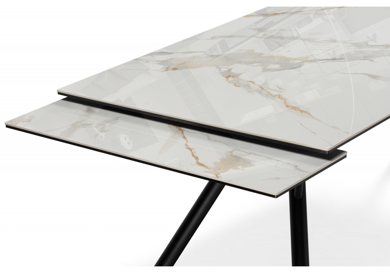 Керамический стол, Ворен 180(240)x90 calacatta gold / черный