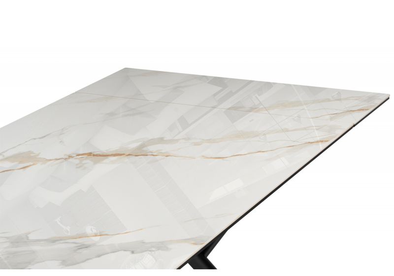 Керамический стол, Ворен 180(240)x90 calacatta gold / черный