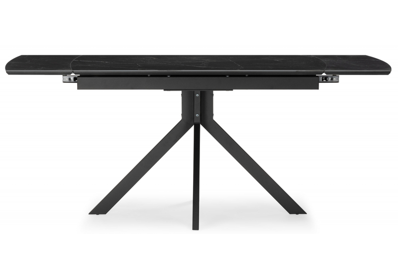 Керамический стол, Катчел 120(180)x80 черный мрамор / черный