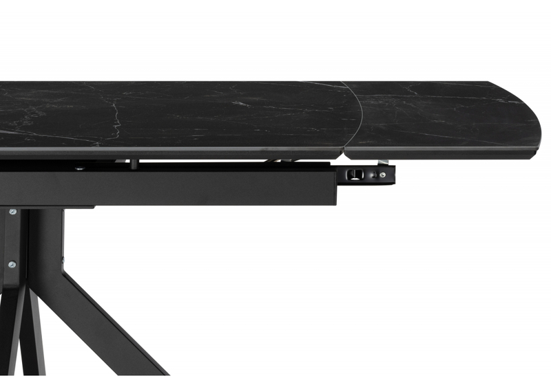 Керамический стол, Катчел 120(180)x80 черный мрамор / черный