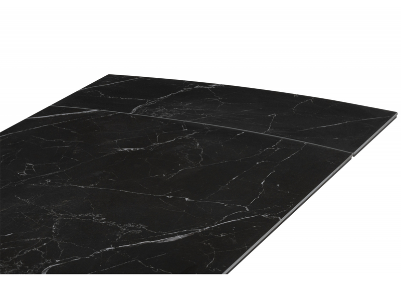 Керамический стол, Катчел 120(180)x80 черный мрамор / черный
