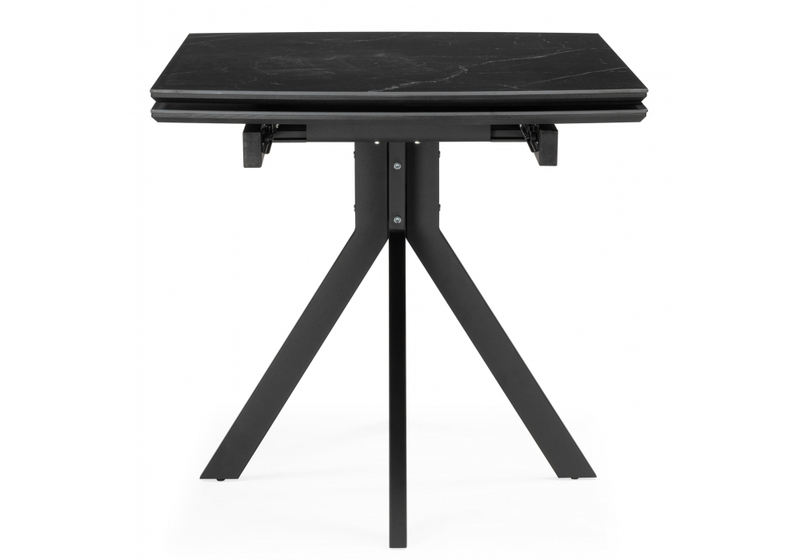Керамический стол, Катчел 120(180)x80 черный мрамор / черный