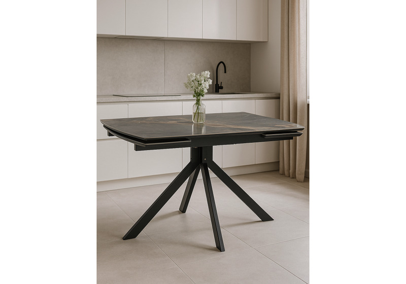 Керамический стол, Катчел 120(180)x80 nebula gold / черный