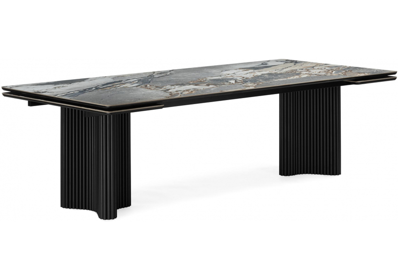 Керамический стол, Мален 240x110 mineral stone baldoser / черный