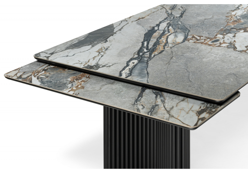 Керамический стол, Мален 240x110 mineral stone baldoser / черный