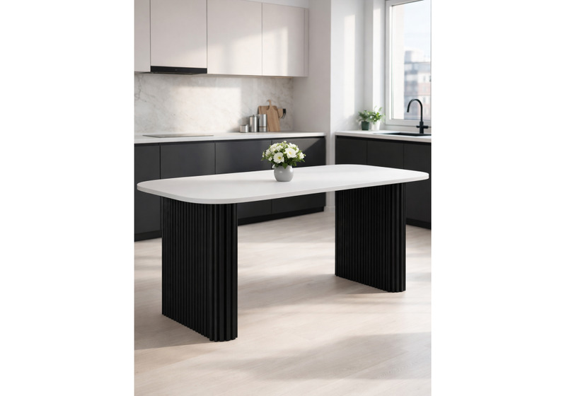 Стол деревянный, Бавария B 200 х 90 белая пленка шагрень / черный