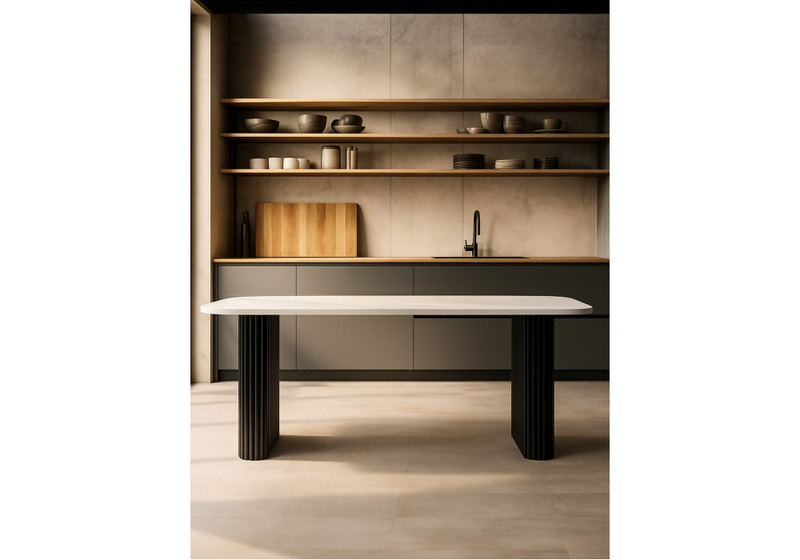 Стол деревянный, Бавария B 200 х 90 белая пленка шагрень / черный