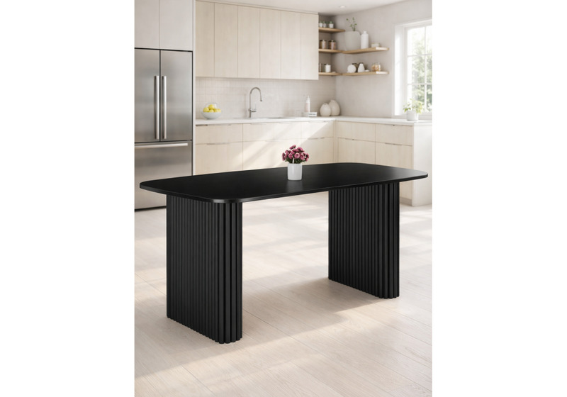 Стол деревянный, Бавария B 180 х 90 черная пленка шагрень / черный