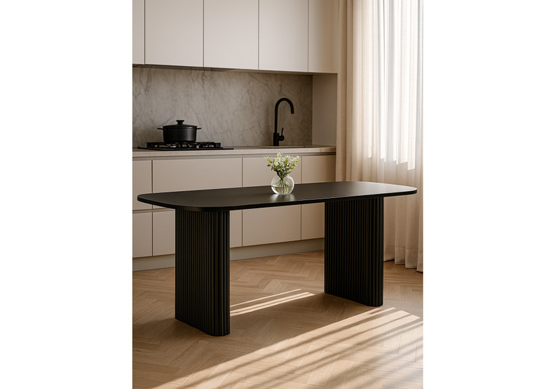 Стол деревянный, Бавария B 180 х 90 черная пленка шагрень / черный