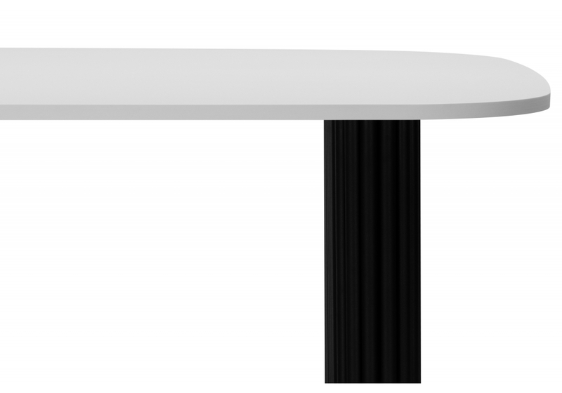 Стол деревянный, Бавария B 180 х 90 белая пленка шагрень / черный