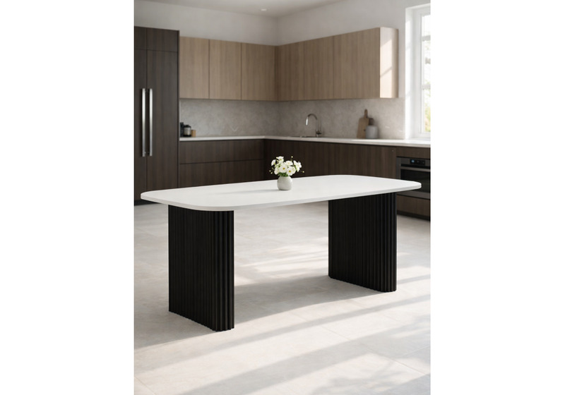 Стол деревянный, Бавария B 160 х 90 белая пленка шагрень / черный