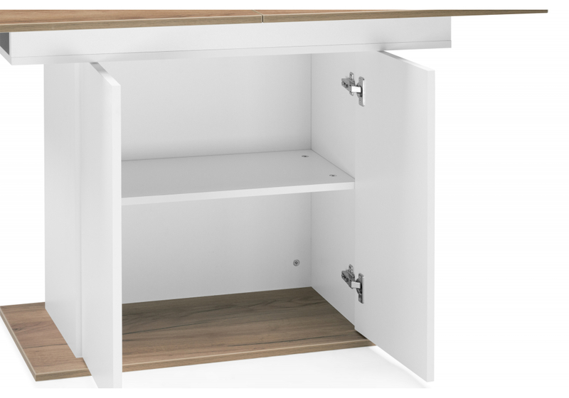 Стол деревянный, Carla белый / крафт золотой