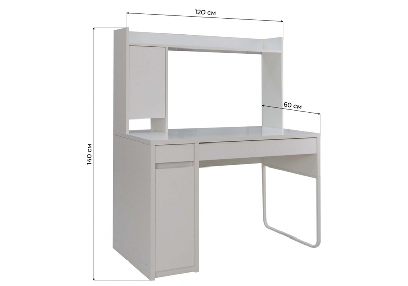 Компьютерный стол, Сити-12 белый шелк