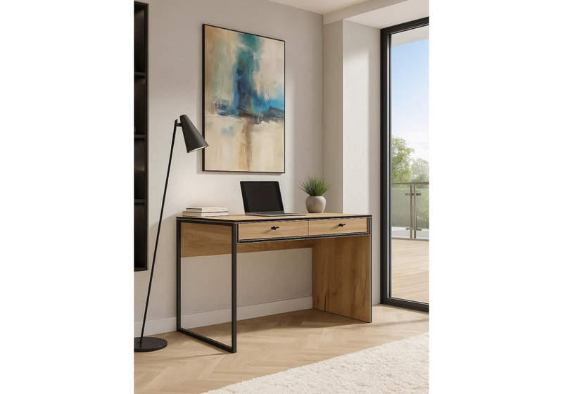 Стол деревянный, Брут 6 крафт золотой / черный