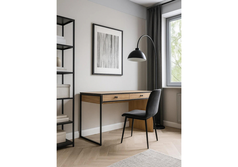 Стол деревянный, Брут 6 крафт золотой / черный