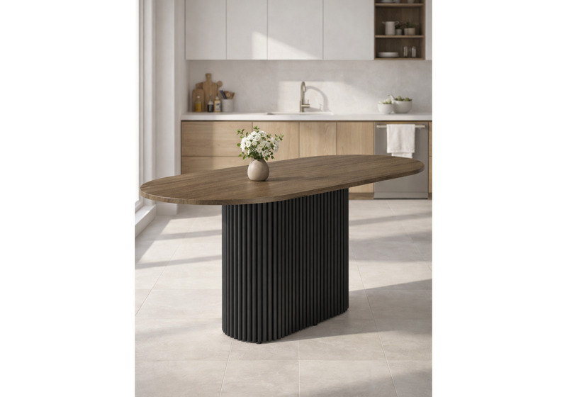 Стол деревянный, Барон О 200 х 90 дуб кантри пленка / черный