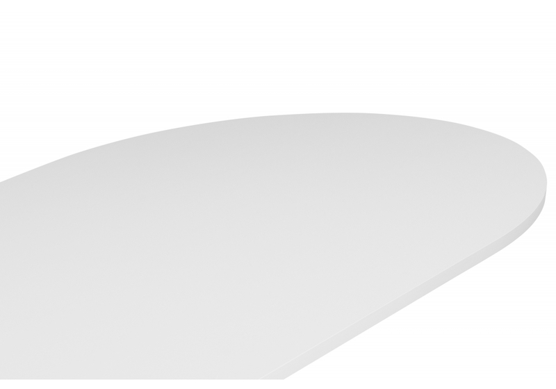 Стол деревянный, Барон О 200 х 90 белая пленка шагрень / черные ноги