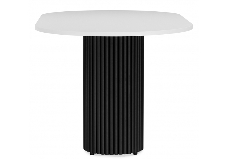 Стол деревянный, Барон О 180 х 90 белая пленка шагрень / черные ноги