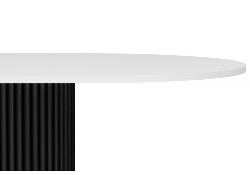 Стол деревянный, Барон О 180 х 90 белая пленка шагрень / черные ноги