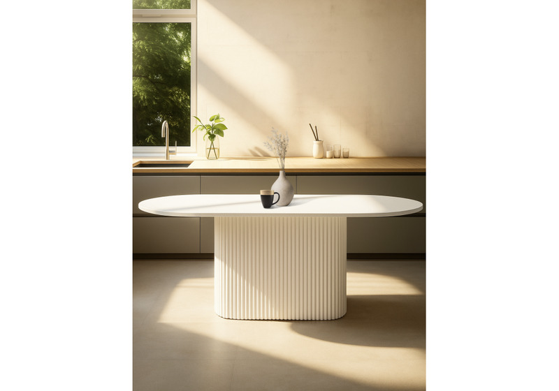 Стол деревянный, Барон О 180 х 90 белая пленка шагрень / белые ноги