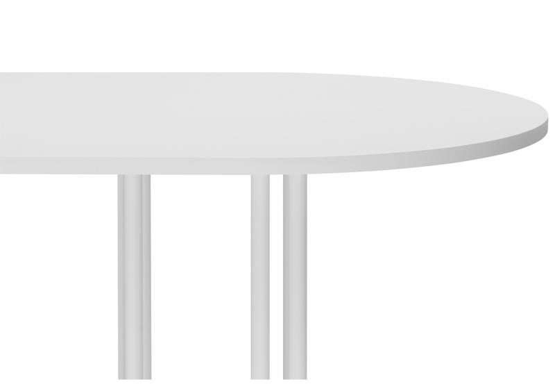 Стол деревянный, Хьюго О 180 х 90 шагрень пленка / белые ноги